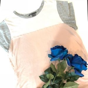 Vince colorblock semi-sheer tee size Small